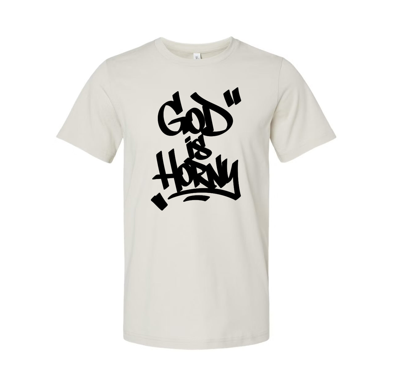 "God is Horny" Men's/Women's Vintage White